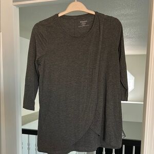 Motherhood Maternity Gray Nursing Top